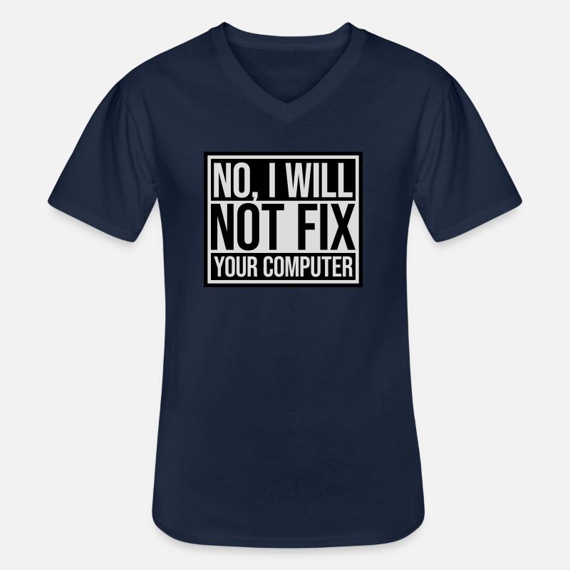 not fix your computer - Männer-T-Shirt mit V-Ausschnitt - Navy