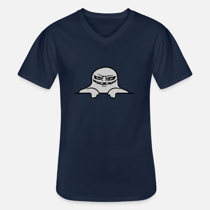 Mauer Geist Comic Monster - Männer-T-Shirt mit V-Ausschnitt - Navy