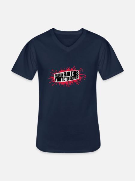 too close to me - Men's V-Neck T-Shirt - navy