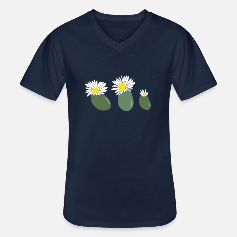 Fleur de lithops2 - T-shirt col V Homme - marine