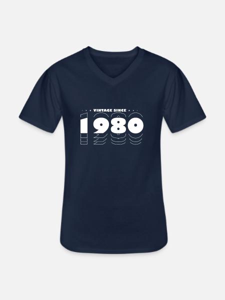 Det bedste fra 1980 - 45-års fødselsdag Vintage 1980 Mænd - Klassisk herre T-shirt med V-udskæring - marineblå