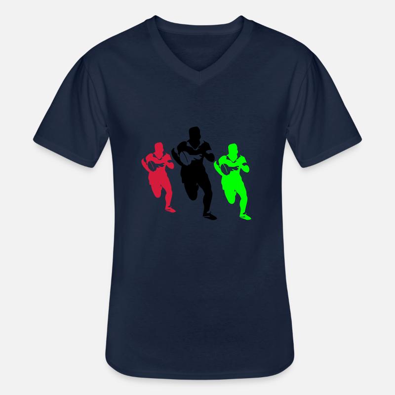rugby - Men's V-Neck T-Shirt - navy
