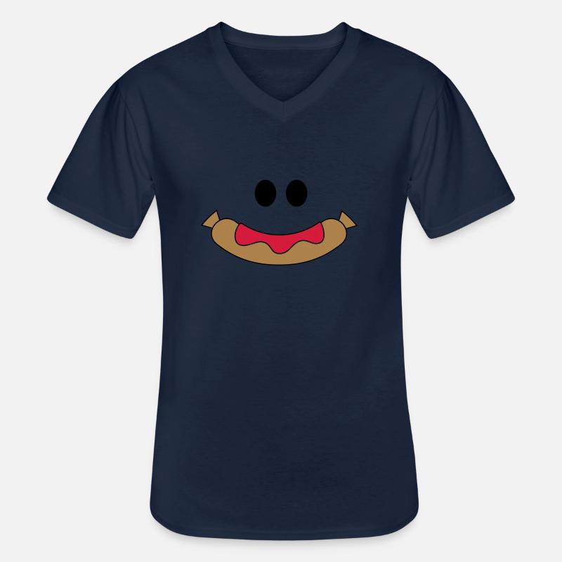 Glückliche Wurst - Männer-T-Shirt mit V-Ausschnitt - Navy