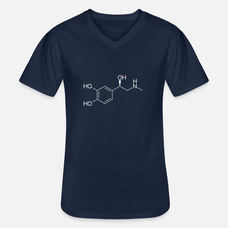 Adrenalin Molekül - weiß - Männer-T-Shirt mit V-Ausschnitt - Navy