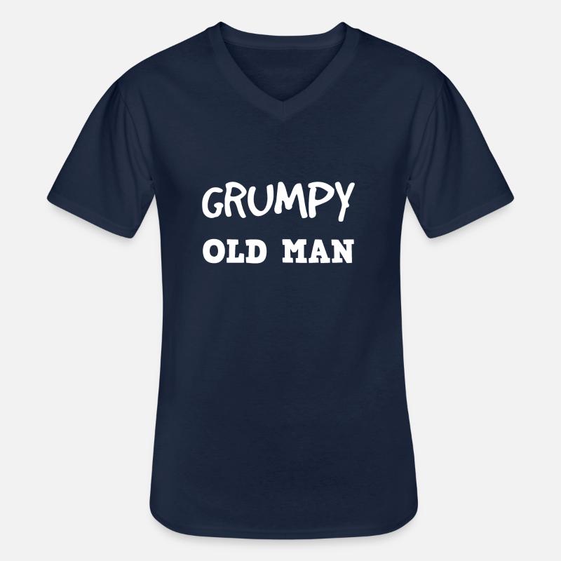 GRUMPY ALTER MANN - Männer-T-Shirt mit V-Ausschnitt - Navy