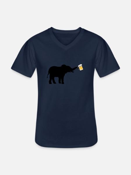Beer Jug Elephant cool - Men's V-Neck T-Shirt - navy