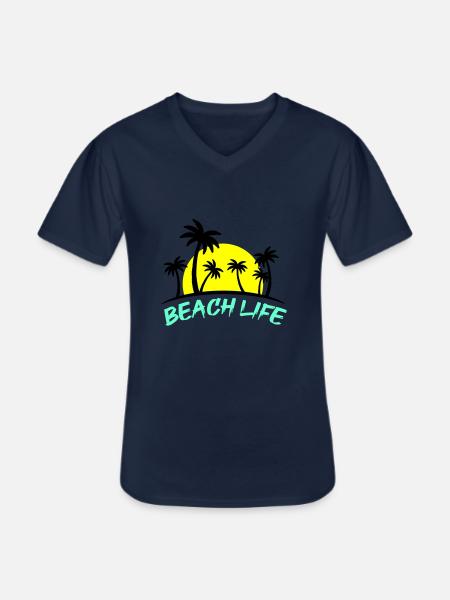 beach life - Men's V-Neck T-Shirt - navy