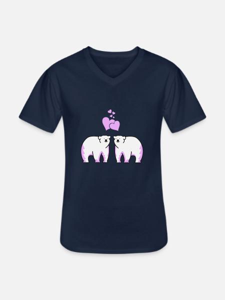 Eisbären verliebt - Männer-T-Shirt mit V-Ausschnitt - Navy