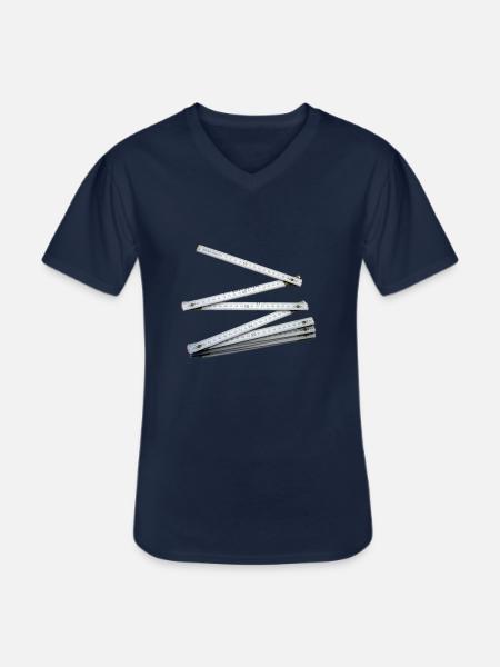 Folding rule - Men's V-Neck T-Shirt - navy