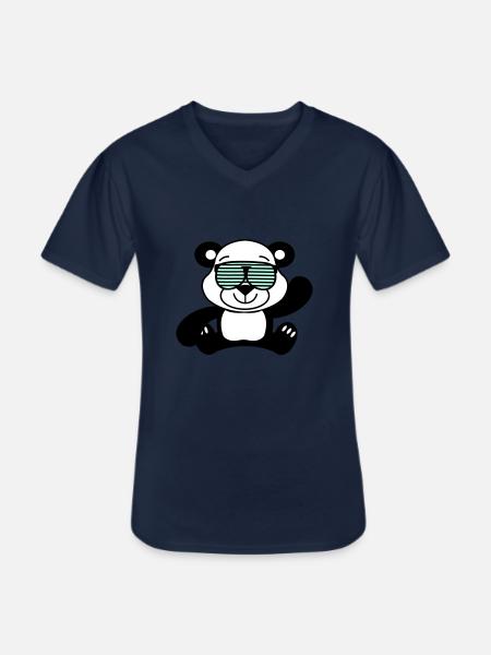 Panda Bear Cool - Men's V-Neck T-Shirt - navy