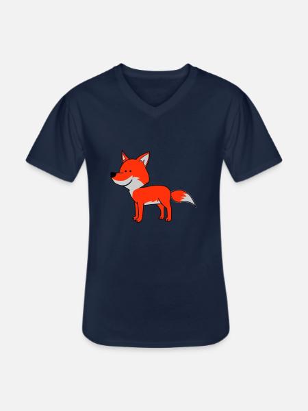 Fox 02 - Men's V-Neck T-Shirt - navy