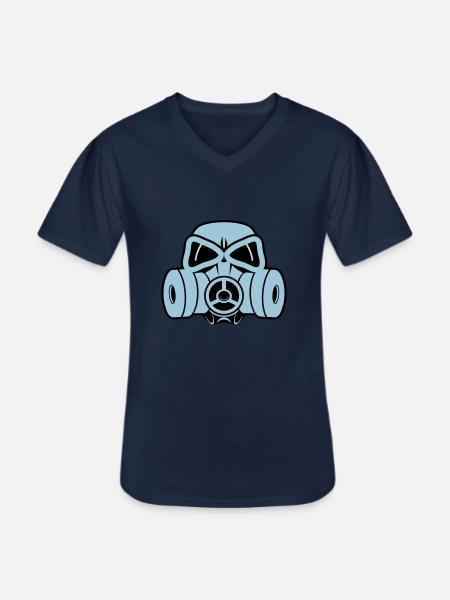 Gasmaske - Männer-T-Shirt mit V-Ausschnitt - Navy