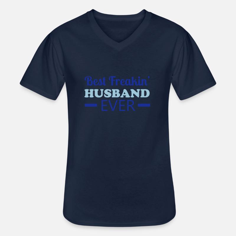 Husband - Männer-T-Shirt mit V-Ausschnitt - Navy