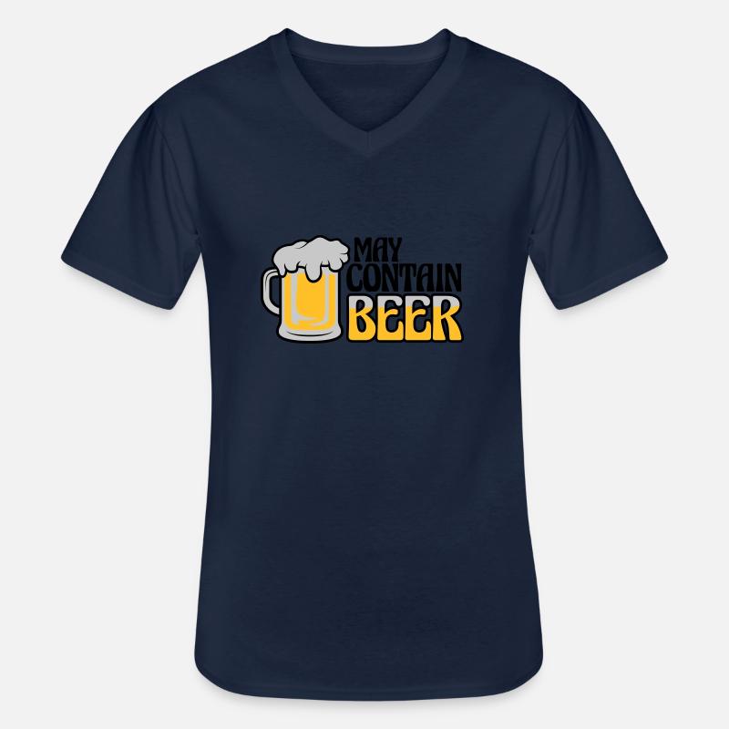May Contain Beer Spruch - Männer-T-Shirt mit V-Ausschnitt - Navy