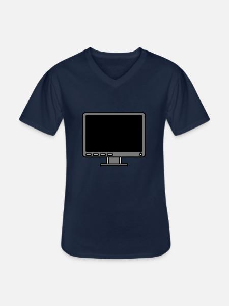 Icon Logo Computer Screen - Men's V-Neck T-Shirt - navy