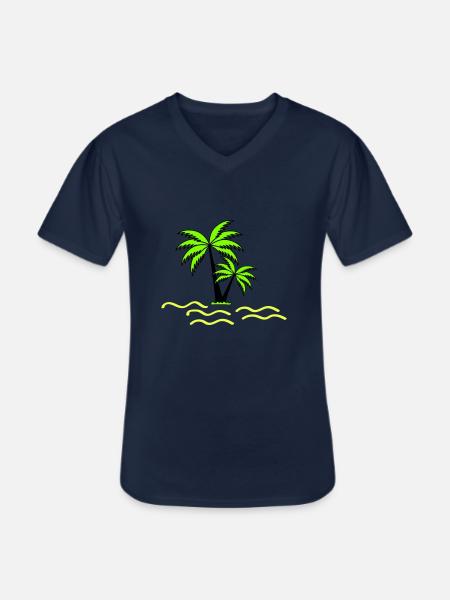 Palm trees - Men's V-Neck T-Shirt - navy