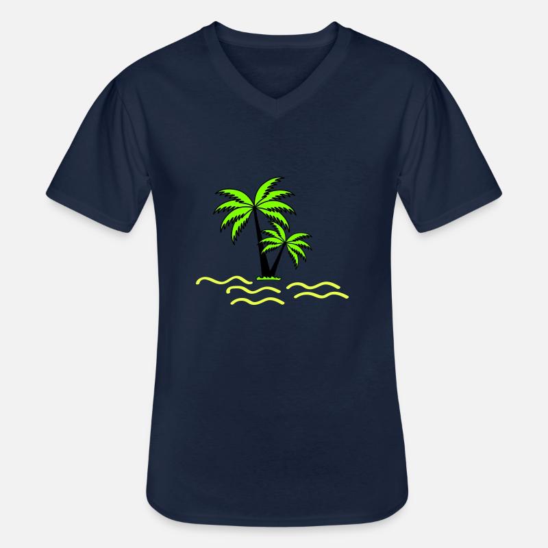 Palmen - Männer-T-Shirt mit V-Ausschnitt - Navy