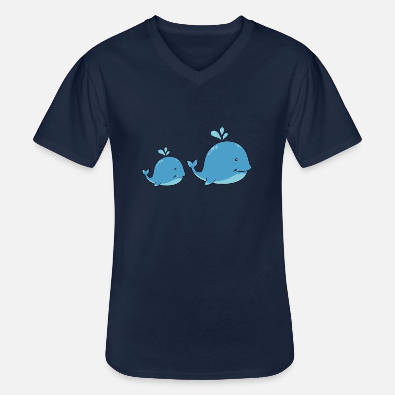 süsser wale - Männer-T-Shirt mit V-Ausschnitt - Navy