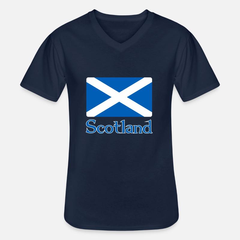 Schottland Flagge mit Text - Männer-T-Shirt mit V-Ausschnitt - Navy