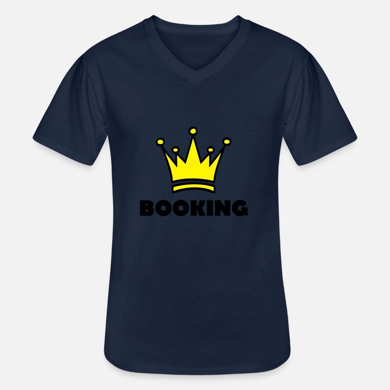 booking - Männer-T-Shirt mit V-Ausschnitt - Navy