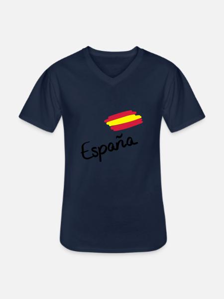 spain__f3 - Männer-T-Shirt mit V-Ausschnitt - Navy