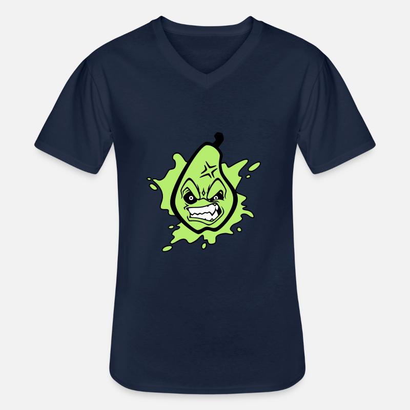 Angry pear - Männer-T-Shirt mit V-Ausschnitt - Navy