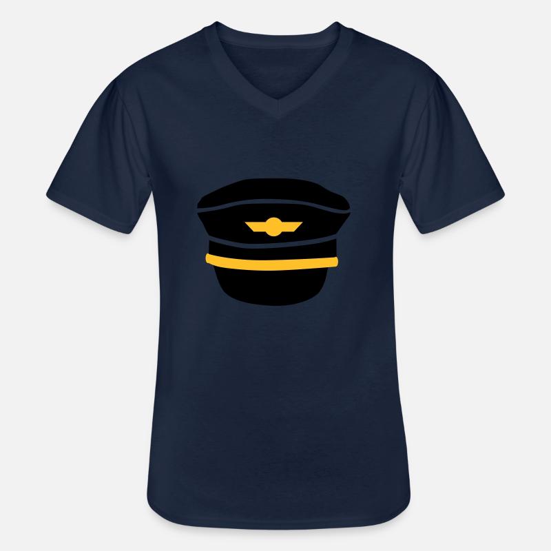 Pilot - Männer-T-Shirt mit V-Ausschnitt - Navy