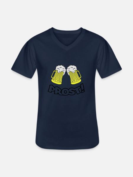 prost - Männer-T-Shirt mit V-Ausschnitt - Navy