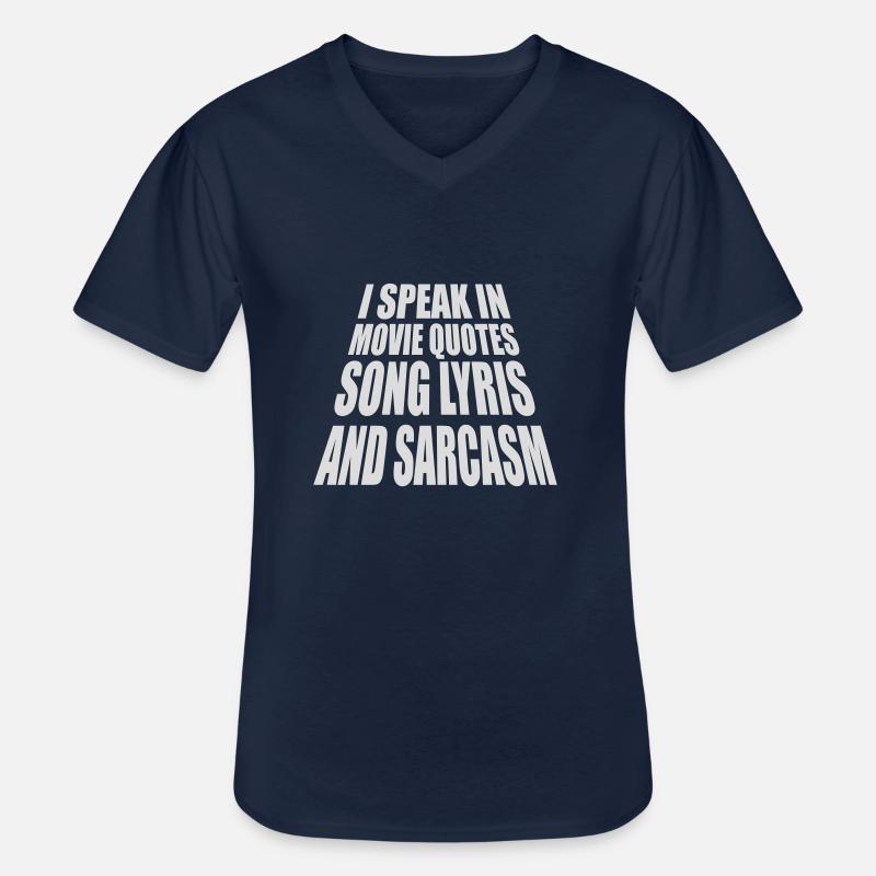 speak lyrics and sarcasm - Männer-T-Shirt mit V-Ausschnitt - Navy