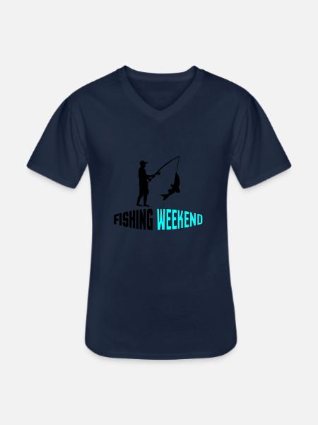 fishing weekend 002 - Men's V-Neck T-Shirt - navy