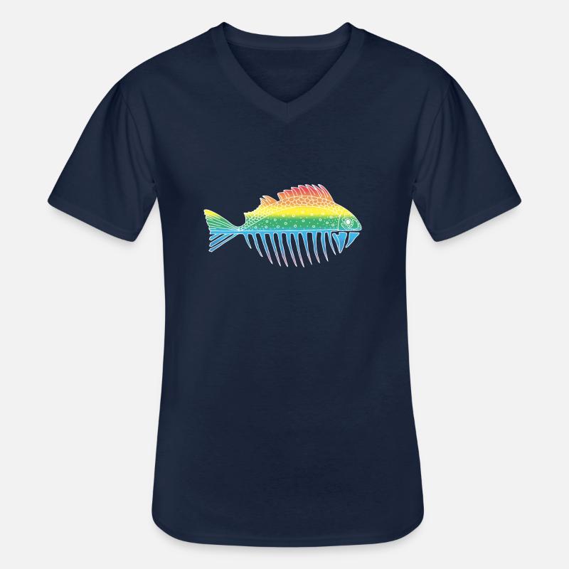 Fisch - Männer-T-Shirt mit V-Ausschnitt - Navy