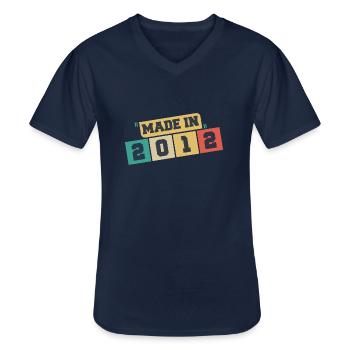 2012 Geburtstag 2012 Jahrgang 2012 Geburtstag - Männer-T-Shirt mit V-Ausschnitt - Navy - Vorne - AI Model Male 178 dark (178cm)