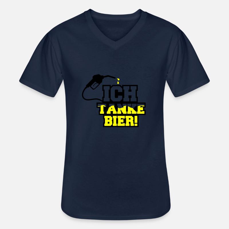 ich tanke bier 01 - Männer-T-Shirt mit V-Ausschnitt - Navy