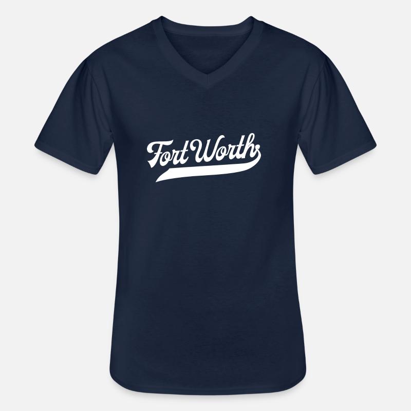 Fort Worth - Männer-T-Shirt mit V-Ausschnitt - Navy