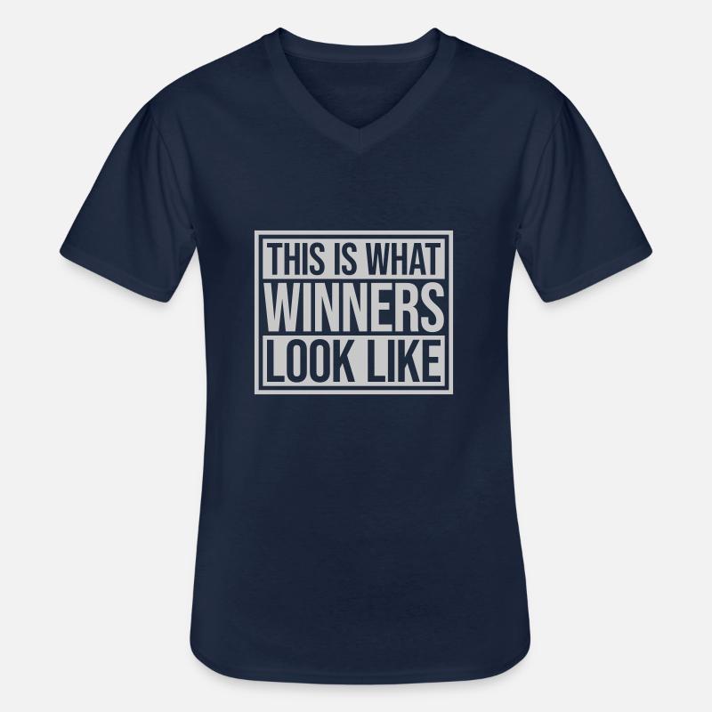 What Winners Look Like - Männer-T-Shirt mit V-Ausschnitt - Navy