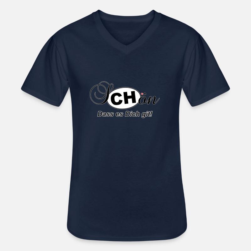 sCHön dass es Dich git - Männer-T-Shirt mit V-Ausschnitt - Navy