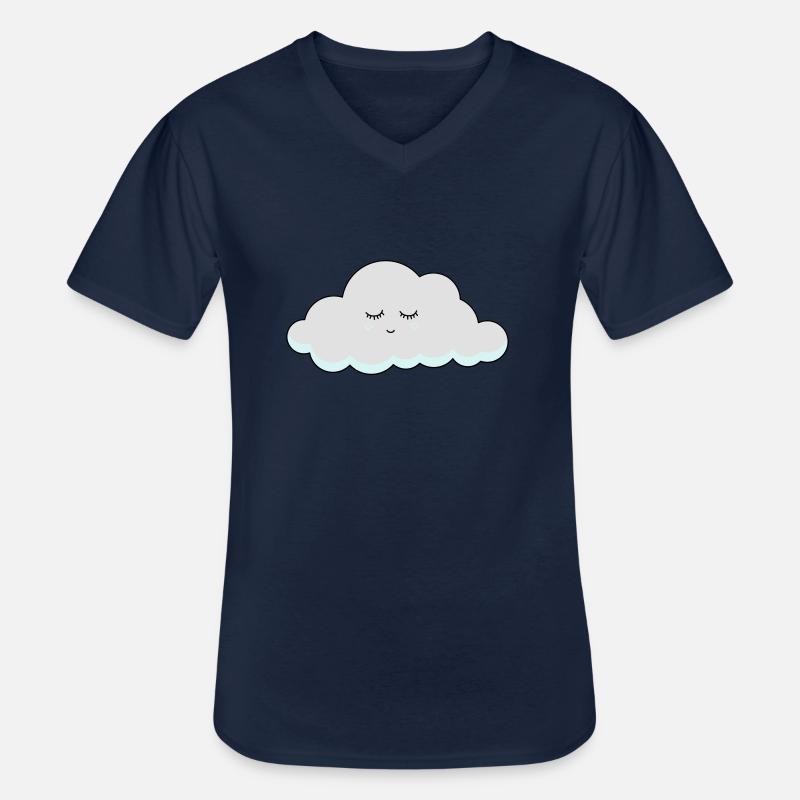 Schlaf Wolke mit Wimpern - Männer-T-Shirt mit V-Ausschnitt - Navy
