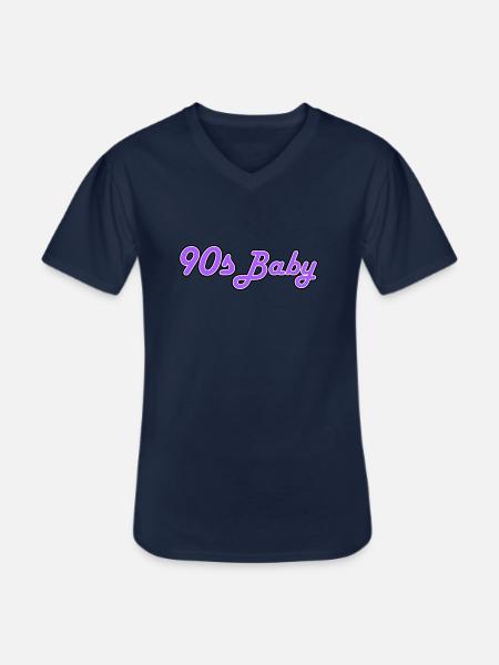 90's baby - Men's V-Neck T-Shirt - navy