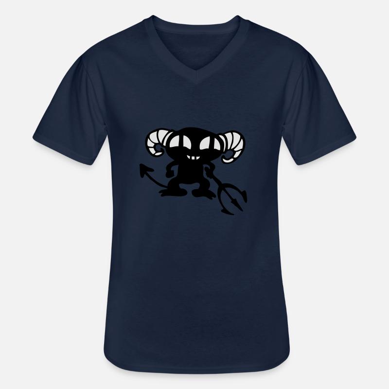 Teufel devil - Männer-T-Shirt mit V-Ausschnitt - Navy
