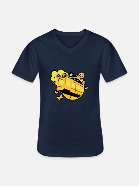 Monorail - Men's V-Neck T-Shirt - navy