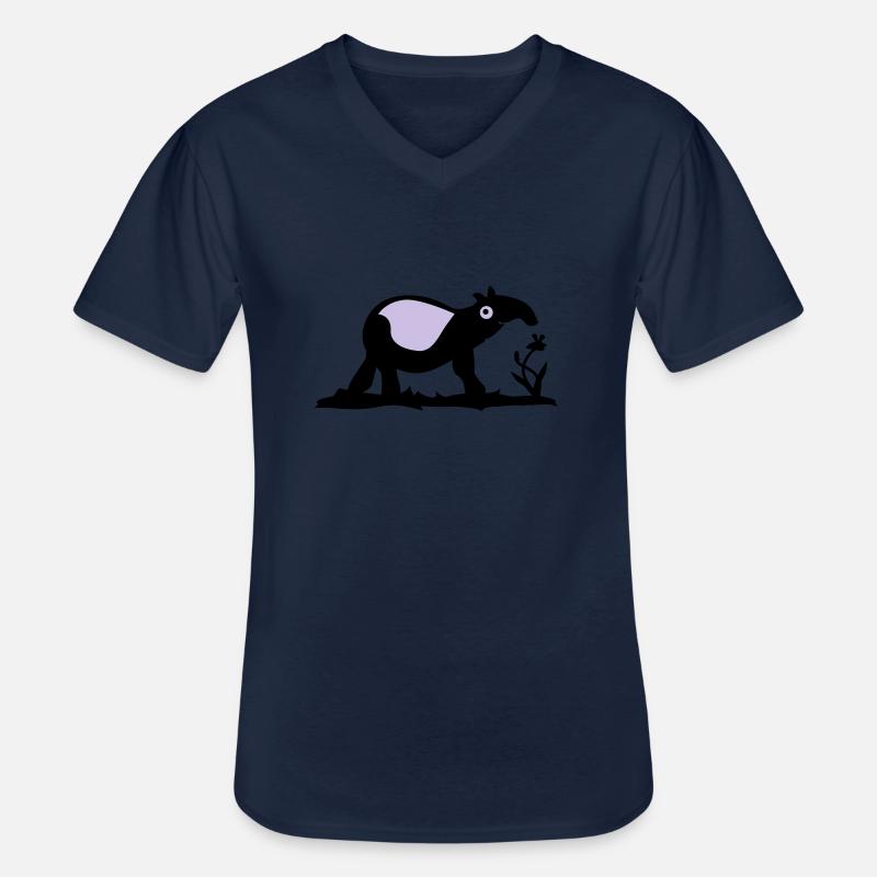 Tapir - Männer-T-Shirt mit V-Ausschnitt - Navy