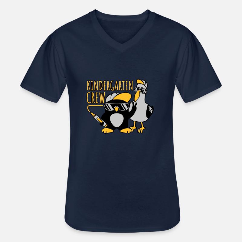 Kindergarten Crew Möwe Pinguin - Männer-T-Shirt mit V-Ausschnitt - Navy
