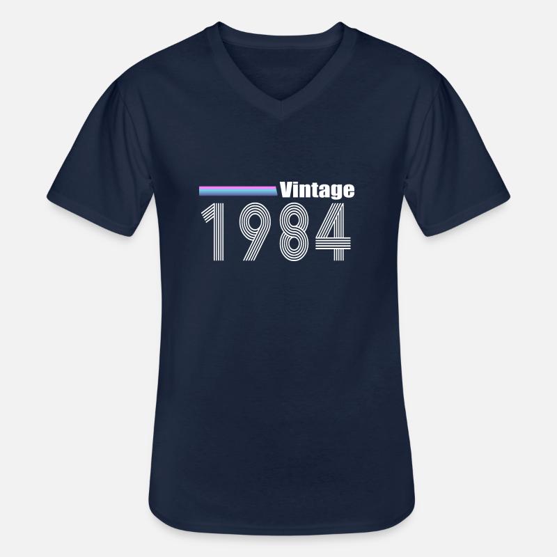 1984 - Männer-T-Shirt mit V-Ausschnitt - Navy