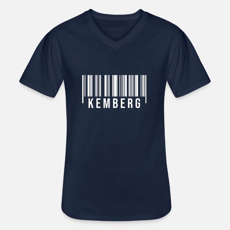 Kemberg Strichcode - Männer-T-Shirt mit V-Ausschnitt - Navy