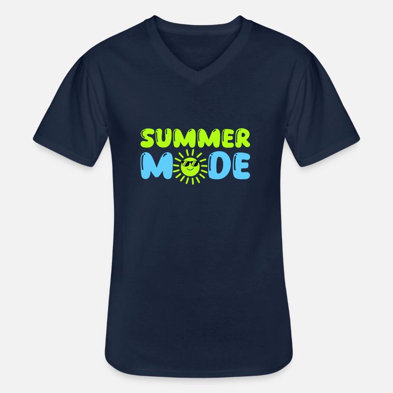 summer mode - Männer-T-Shirt mit V-Ausschnitt - Navy