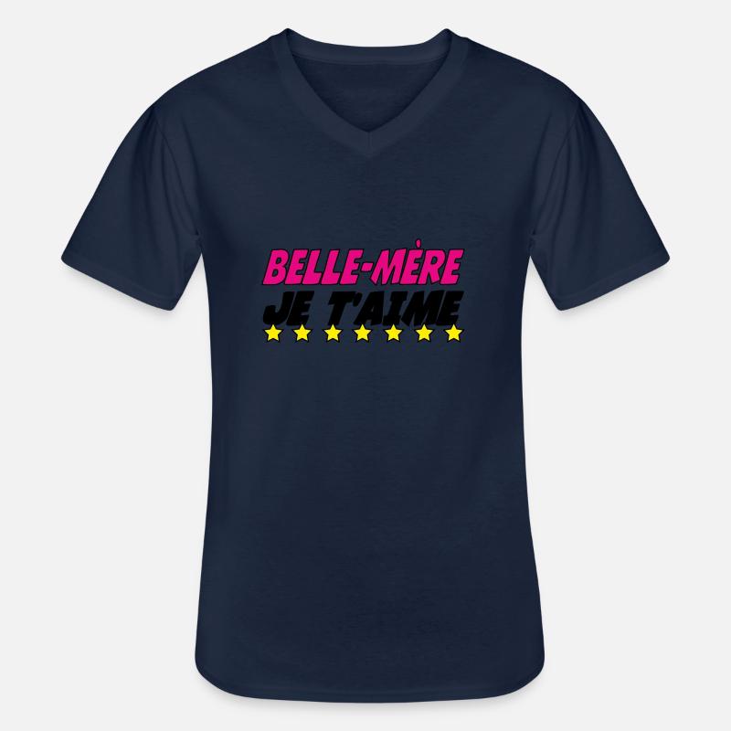 Stiefmutter, ich liebe dich - Männer-T-Shirt mit V-Ausschnitt - Navy