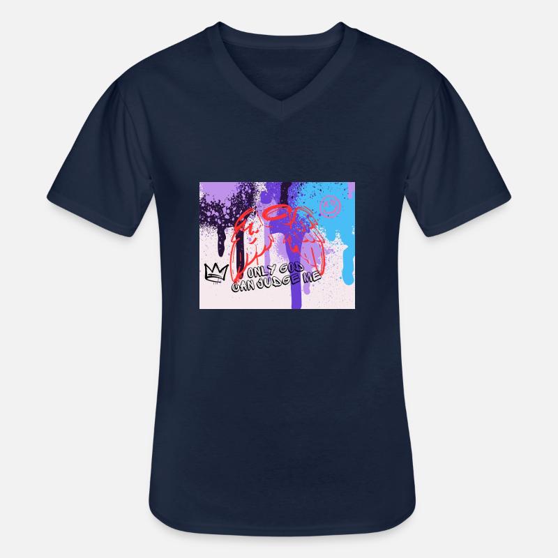 Devine Graffiti - Männer-T-Shirt mit V-Ausschnitt - Navy