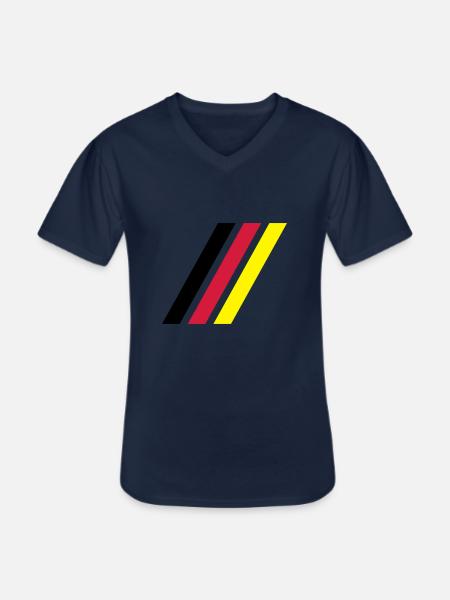german stripe flag - Men's V-Neck T-Shirt - navy
