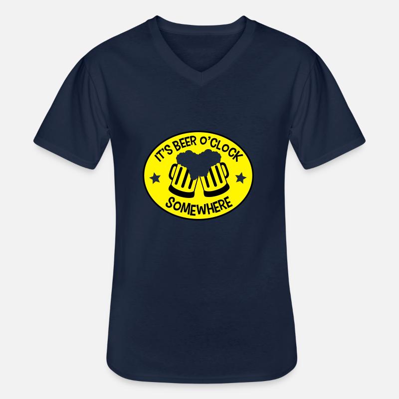 It's Beer o'Clock Somewhere - Männer-T-Shirt mit V-Ausschnitt - Navy