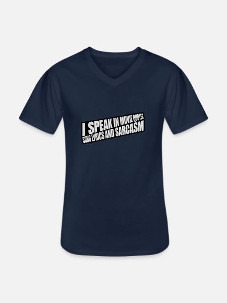 speak lyrics and sarcasm - Men's V-Neck T-Shirt - navy